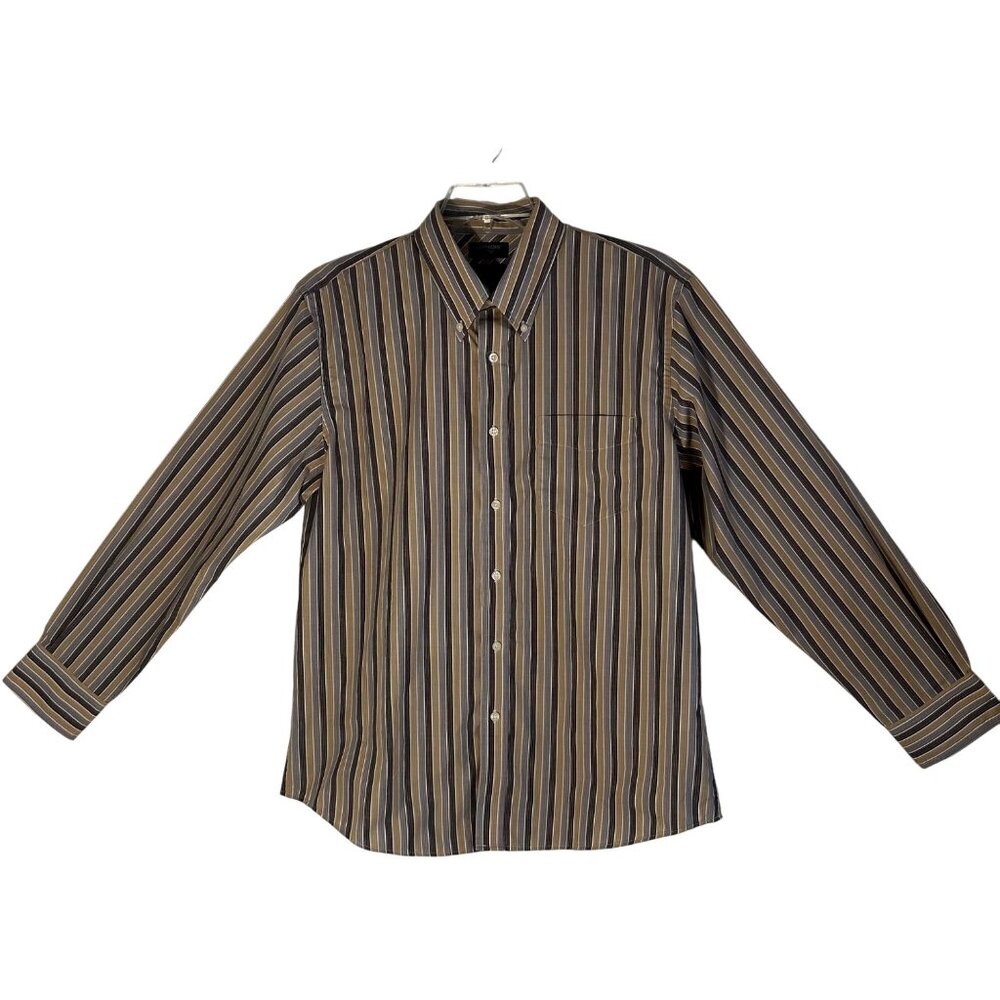 Dockers Men's Striped Long Sleeve Shirt L Stain Defender No Wrinkles - Picture 2 of 11